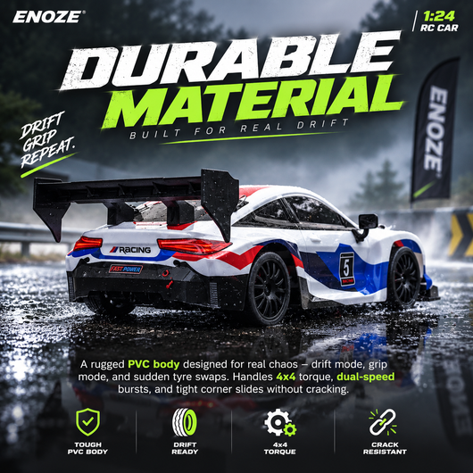 BMW RC Drift Racing Car 1:24 Scale 4WD 2.4GHz 20 Kmph (White)