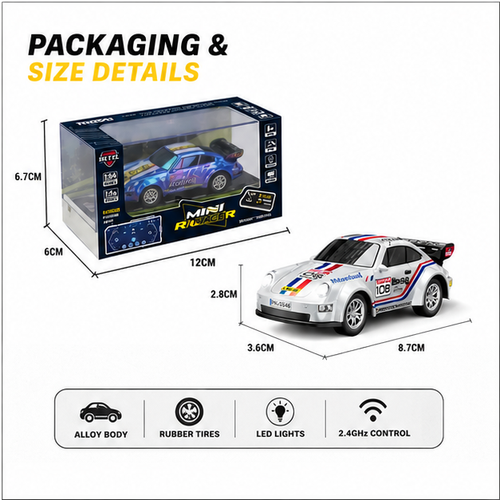 Trasped HG4-429 1:64 Porsche Mini RC Drift Car [App Control]