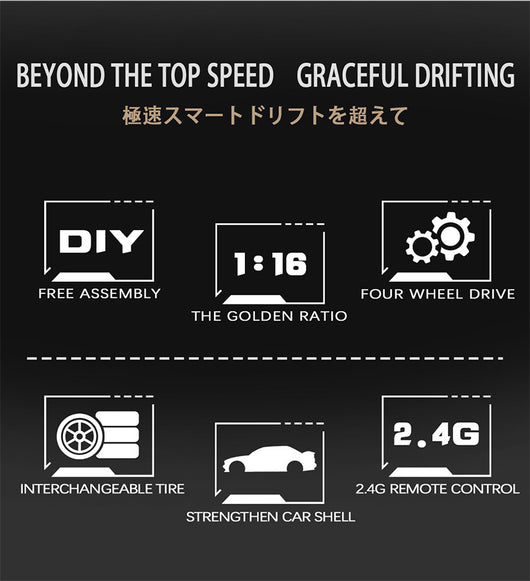 VAYLEX3D 4x4 RC Drift Car 2.4GHz High Speed Remote Control Car | Nissan GTR RC Drift Car 4x4