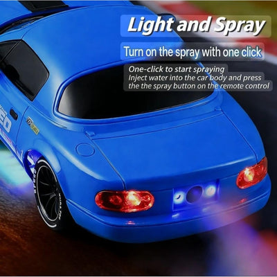 RC Drift Car 1:14 Scale 4WD High-Speed Remote Control Car with LED Lights 2.4GHz Rechargeable Drift Racing Car with Extra Tires & Cones Toy for kids