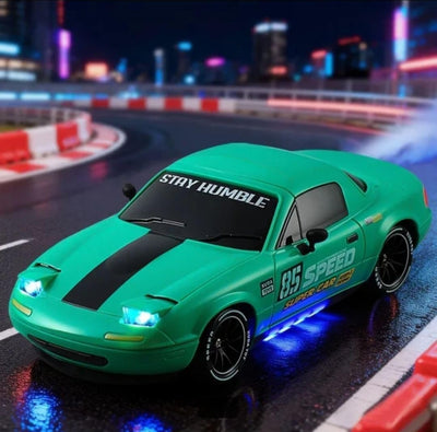 RC Drift Car 1:14 Scale 4WD High-Speed Remote Control Car with LED Lights 2.4GHz Rechargeable Drift Racing Car with Extra Tires & Cones Toy for kids